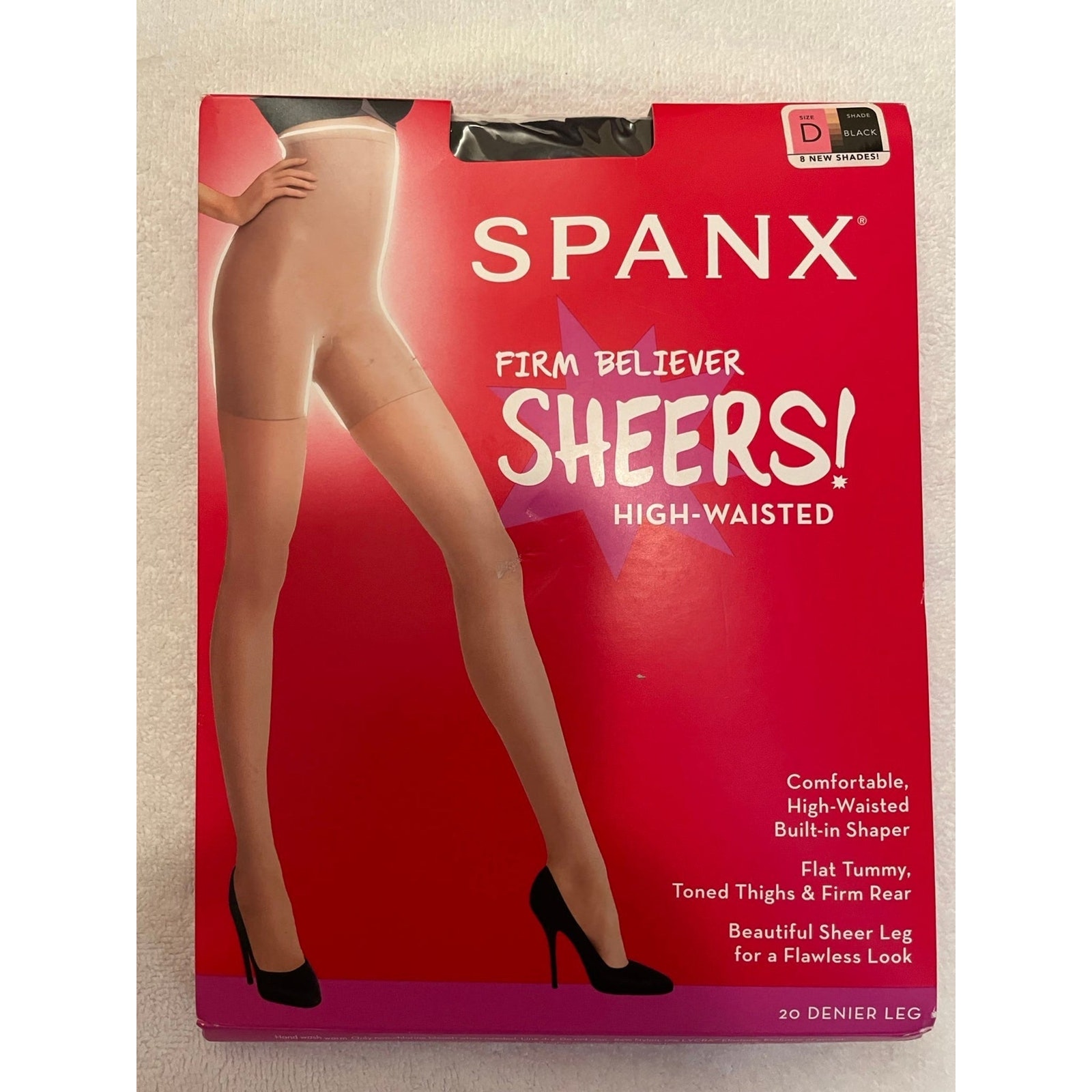 Spanx Black Sheer Shapers  Size D